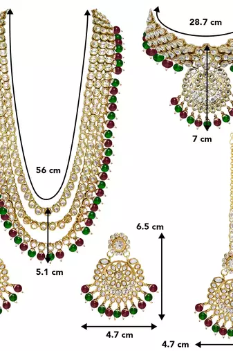 Aheli traditional kundan wedding necklace earrings jewellery set for women