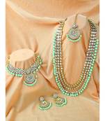 Aheli kundan bridal necklace earrings jewellery set for women