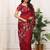 Maroon embroidered blouse with embroidered saree
