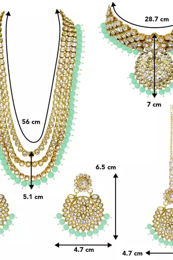 Aheli kundan bridal necklace earrings jewellery set for women