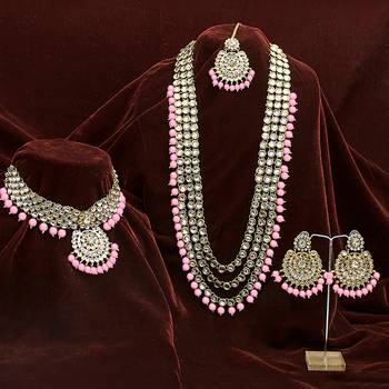 Aheli kundan bridal necklace earrings jewellery set for women 2