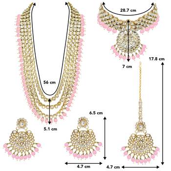 Aheli kundan bridal necklace earrings jewellery set for women 4