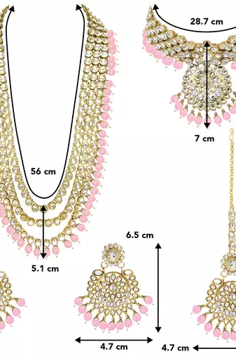 Aheli kundan bridal necklace earrings jewellery set for women