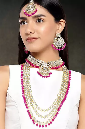 Aheli kundan traditional bridal jewellery set gift for women
