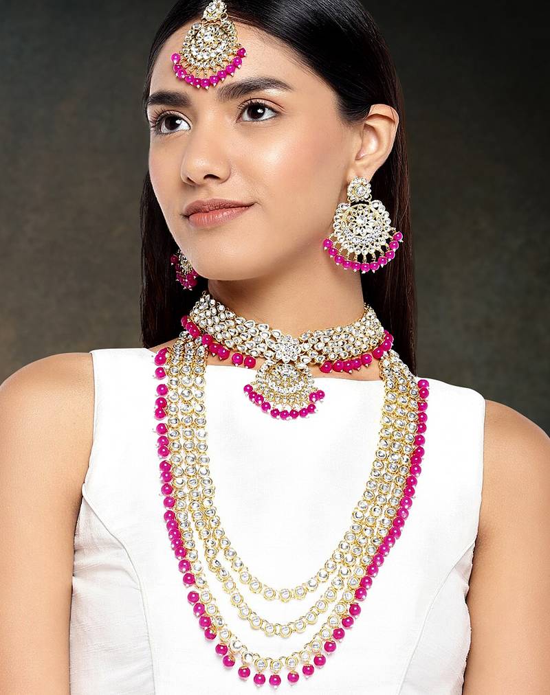 Aheli kundan traditional bridal jewellery set gift for women
