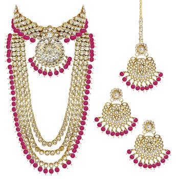 Aheli kundan traditional bridal jewellery set gift for women 3