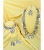 Aheli kundan faux bead bridal necklace jewellery set for women