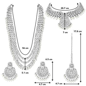 Aheli kundan faux bead bridal necklace jewellery set for women 4