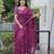 Wine embroidered blouse with embroidered saree