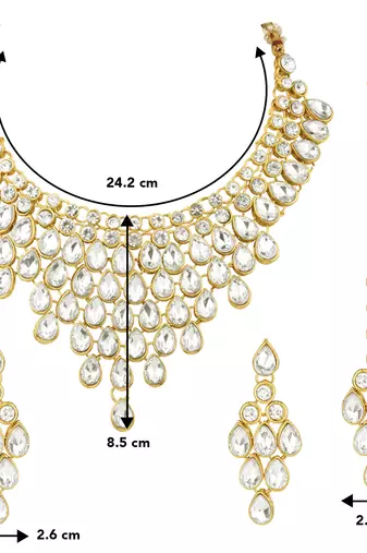 Aheli kundan choker necklace with earring maang tikka traditional jewellery set