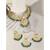 Aheli indian traditional green kundan bead choker necklace with earring mangtikka jewellery set