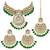 Aheli indian traditional green kundan bead choker necklace with earring mangtikka jewellery set