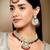 Aheli indian traditional maroon kundan bead choker necklace with earring mangtikka jewellery set