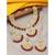 Aheli indian traditional maroon kundan bead choker necklace with earring mangtikka jewellery set