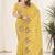 Yellow embroidered blouse with embroidered saree