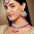 Aheli indian traditional kundan brass alloy bead choker necklace with earring mangtikka jewellery set