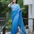 Blue embroidred with embellished blouse & saree