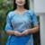 Blue embroidred with embellished blouse & saree