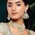 Aheli indian traditional white kundan bead choker necklace with earring mangtikka jewellery set