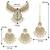 Aheli indian traditional white kundan bead choker necklace with earring mangtikka jewellery set