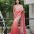 Peach embroidred with embellished blouse & saree