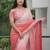 Peach embroidred with embellished blouse & saree