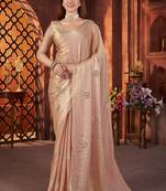 Bronze embellished saree with embellished blouse