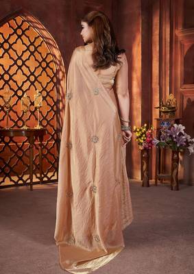 Bronze embellished saree with embellished blouse 2