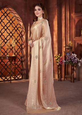 Bronze embellished saree with embellished blouse 4