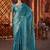 Teal embellished saree with embellished blouse