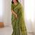 Green bloue piece with cotton printed saree