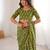 Green bloue piece with cotton printed saree