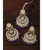 Aheli traditional kundan and pearl maang tikka earring set for women