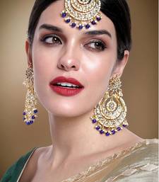 Aheli traditional kundan and pearl maang tikka earring set for women