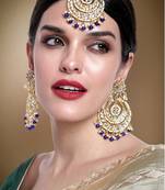 Aheli traditional kundan and pearl maang tikka earring set for women