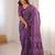 Purple bloue piece with cotton printed saree