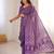 Purple bloue piece with cotton printed saree
