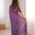 Purple bloue piece with cotton printed saree