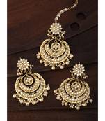 Aheli traditional jewellery kundan pearl maang tikka earring set for women