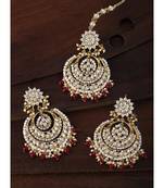 Aheli kundan studded maang tikka earring set traditional jewellery gift for women