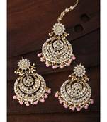Aheli traditional jewellery kundan pearl maang tikka and earring set for women