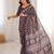 Brown bloue piece with cotton printed saree