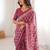 Wine bloue piece with cotton printed saree