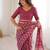 Wine bloue piece with cotton printed saree