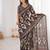 Brown bloue piece with cotton printed saree