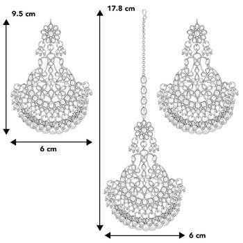 Aheli bridal kundan earring maang tikka set traditional jewellery for women 3