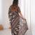 Brown bloue piece with cotton printed saree