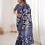 Indigo bloue piece with cotton printed saree