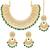 Aheli green kundan choker necklace earrings with maang tikka jewellery set