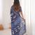 Indigo bloue piece with cotton printed saree